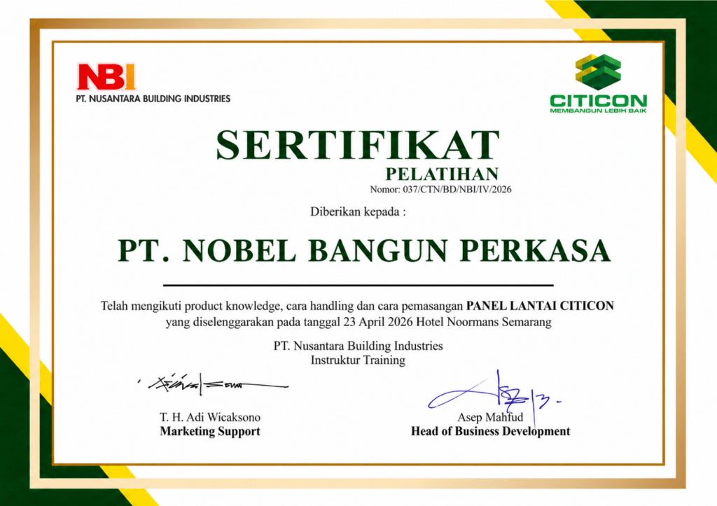 Sertifikasi aplikator panel lantai citicon